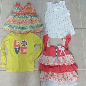 Girls 4t tops lot, apple bottoms size 5